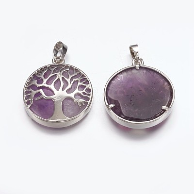 Natural Amethyst Pendants G-E449-C07-1