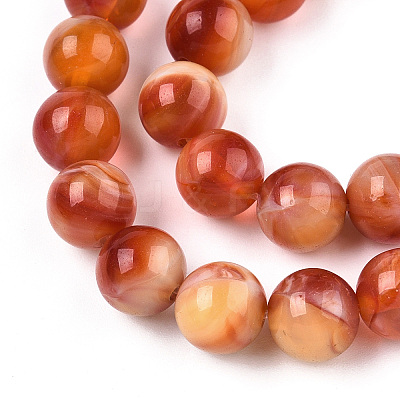 Glass Round Beads Strands X-GLAA-M044-01O-1