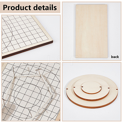 1 Set Wood Blank Coaster Sets AJEW-OC0005-52-1