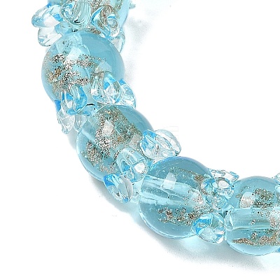 Gold Sand Lampwork Beads Strands LAMP-P069-02A-10-1