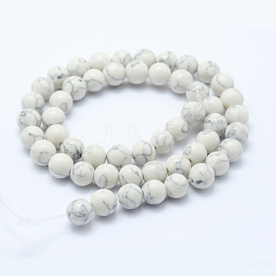 Synthetic Howlite Bead Strand G-E439-8mm-01C-1