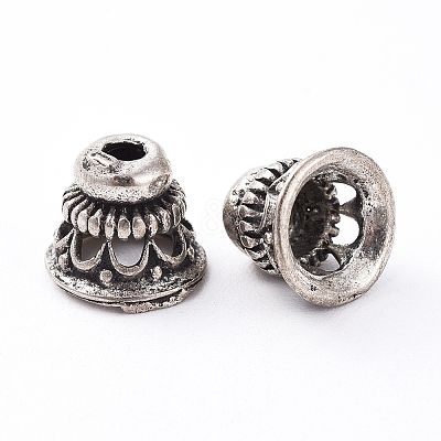 Tibetan Style Bead Caps X-TIBEB-E013-AS-1