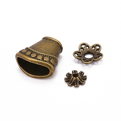 Tibetan Style Alloy Bead Caps TIBE-MSMC004-AB-1