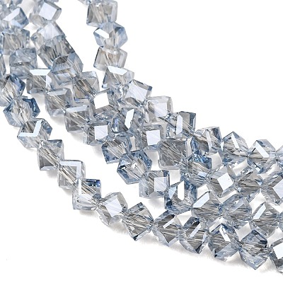 Electroplate Transparent Glass Beads Strands GL-CBA7A17-01A-05-1
