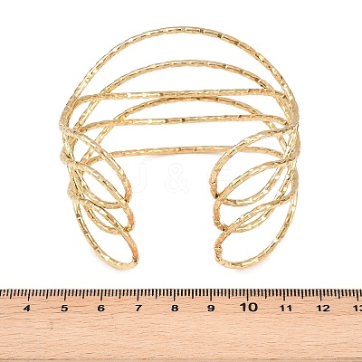 Hammered 304 Stainless Steel Multi Cuff Bangles for Women BJEW-Z161-01G-1