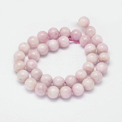 Round Natural Kunzite Beads Strands G-K068-27-8mm-1