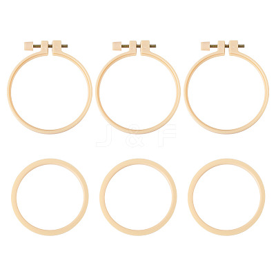Plastic Imitation Bamboo Cross Stitch Embroidery Hoops TOOL-TADJ0001-03B-1