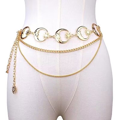 Alloy Moon Link 3 Layer Waist Chains for Women WGF4895-07-1