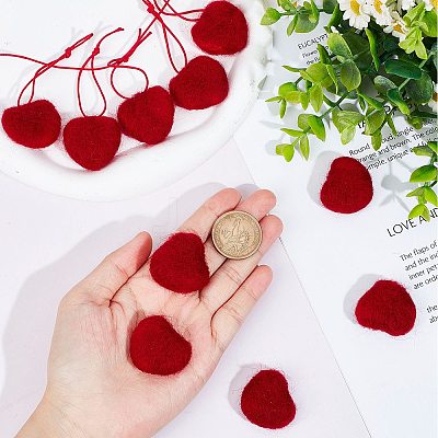 10Pcs Wool Felt Cabochons AJEW-SC0001-48-1