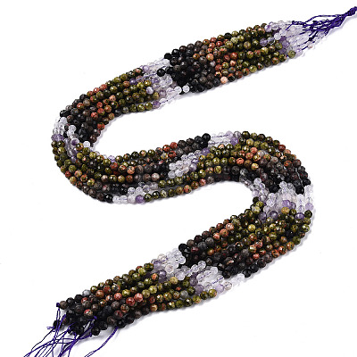 Natural & Synthetic Mixed Gemstone Beads Strands G-D080-A01-01-30-1