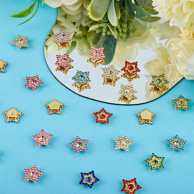 108Pcs 9 Colors Star Sew on Rhinestone OACR-GF0001-13-1