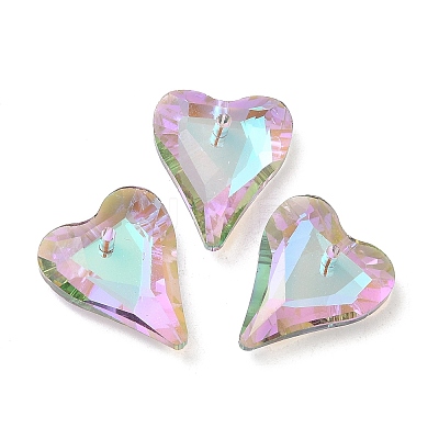 Electroplated Glass Pendants EGLA-M029-05-05-1