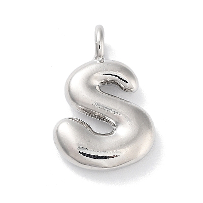 Rack Plating Brass Balloon Letter Pendants X-KK-C050-01P-S-1