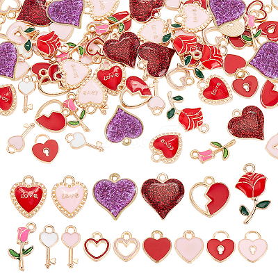 90Pcs 15 Style Alloy Enamel Charms ENAM-PH0002-36-1