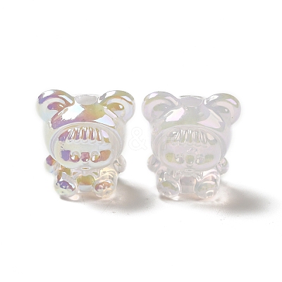UV Plating Rainbow Iridescent Acrylic Beads LS-PACR-M002-01F-1
