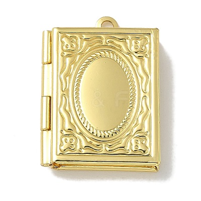 Brass Locket Pendants X-KK-Q019-11G-1