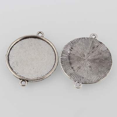 Tibetan Style Alloy Cabochon Connector Settings X-TIBE-M022-14AS-1