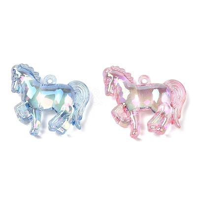 Electroplate Transparent UV Plating Acrylic Pendants OACR-I014-08-1