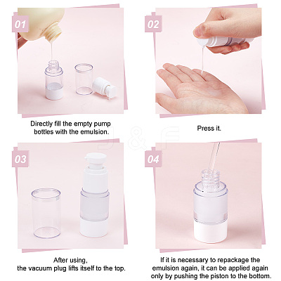 6Pcs 3 Style Empty Plastic Press Pump MRMJ-BC0003-30-1