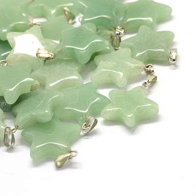 Star Natural Green Aventurine Pendants G-Q367-16-1
