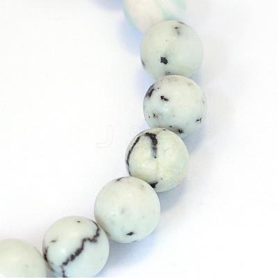 Natural Yellow Turquoise(Jasper) Round Bead Strands G-E334-6mm-02-1