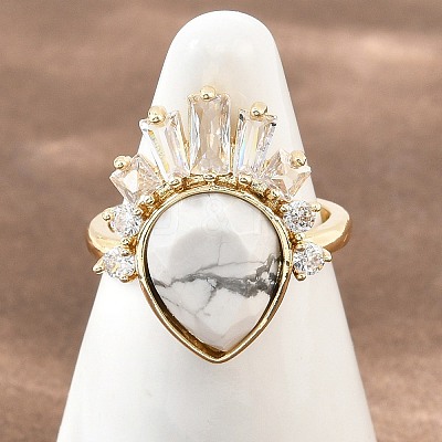 Brass with Mixed Stone Finger Rings GG-CBACC2B-07G-1