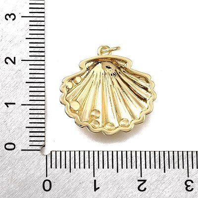 Brass ABS Plastic Pearl Pendants X-KK-V011-59G-1