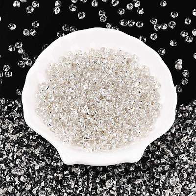6/0 Baking Paint Transparent Fringe Glass Seed Beads X1-SEED-N006-06A-1