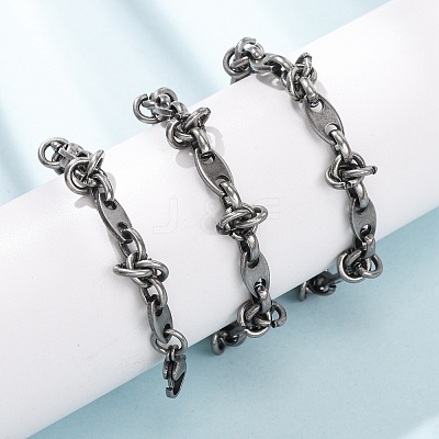 Vintage 304 Stainless Steel Oval Link Chain Necklaces NJEW-C115-05AS-1