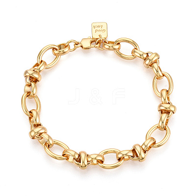 Brass Chain Bracelets BJEW-N032-06G-1