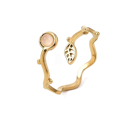 304 Stainless Steel Cuff Open Rings for Women GG-CBA7994-03G-10-1