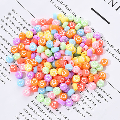 Opaque Acrylic Beads MACR-YW0001-18D-1