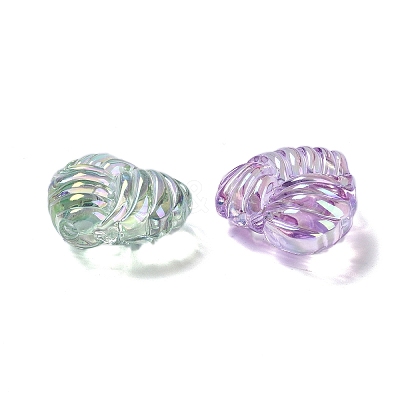 UV Plating Iridescent Acrylic Beads OACR-B021-05-1