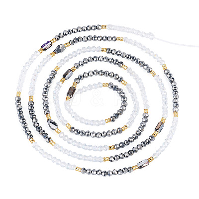 Glass Beaded Adjustable Waist Chains for Women AJEW-TA0005-78B-1