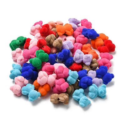 Flocky Acrylic Beads OACR-E020-10-1