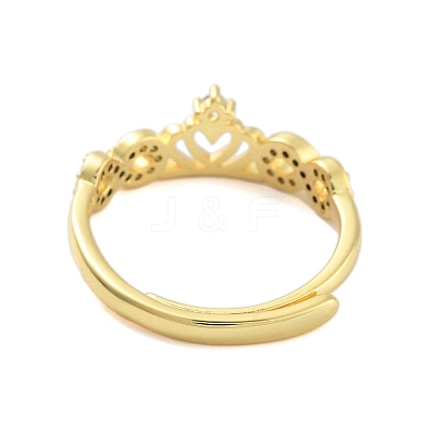 Crown Clear Cubic Zirconia Adjustable Rings RJEW-L120-017G-04-1