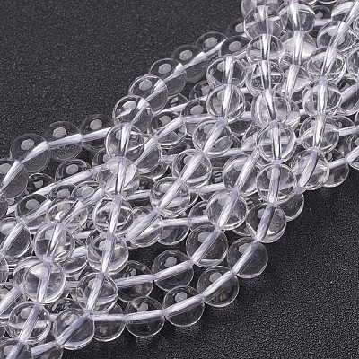Natural Grade AB Quartz Crystal Beads Strands X-GSR8mmAB039-1
