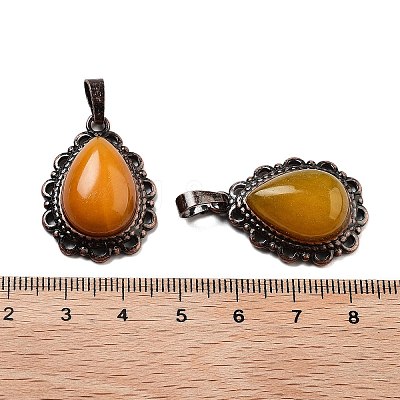 Natural White Jade Teardrop Pendants G-K363-01R-24-1