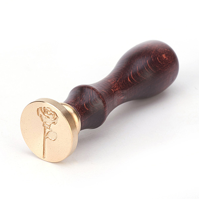 DIY Scrapbook Brass Wax Seal Stamps and Wood Handle AJEW-P068-A01-1