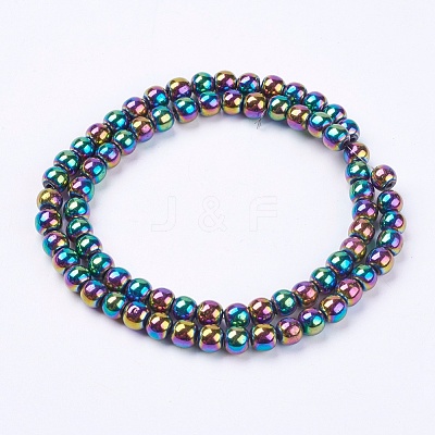 Non-magnetic Synthetic Hematite Beads Strands G-S096-6mm-5-1