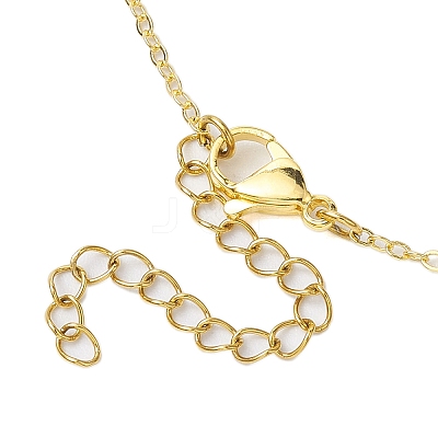 Rack Plating Brass Pave Clear Cubic Zirconia Moon Star Pendant Necklaces for Women NJEW-JN05000-1