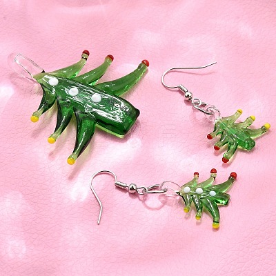 Christmas Handmade Lampwork Jewelry Sets SJEW-G076-01P-1