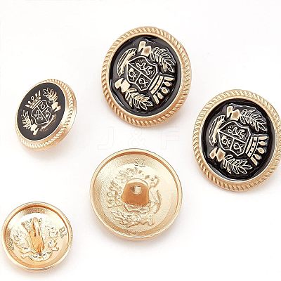 80Pcs 2 Style 1-Hole Alloy Buttons BUTT-OC0001-21-1