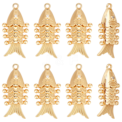 8Pcs Brass Pendants KK-BC0015-68G-1