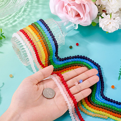 10 Strands 10 Colors Transparent Glass Beads Strands EGLA-TA0013-36-1