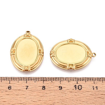 304 Stainless Steel Pendant Cabochon Settings X-STAS-T067-17G-1