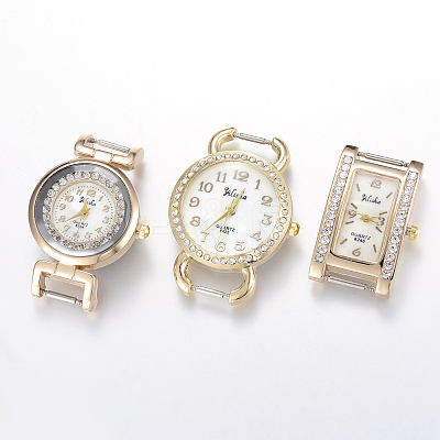 Golden Tone Mixed Style Alloy Rhinestone Quartz Watch Face Watch Heads WACH-F009-M-1