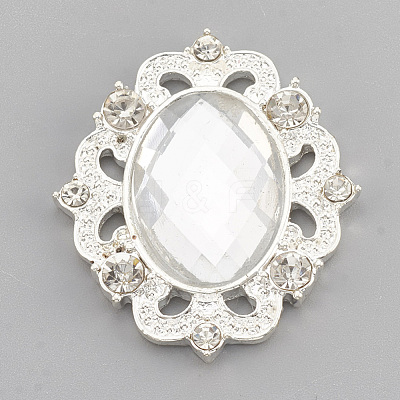 Alloy Acrylic Rhinestone Cabochons X-RB-N050-01-23S-1