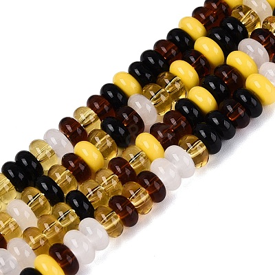 Opaque & Imitation Jade & Transparent Glass Beads Strands GLAA-Q113-05A-1