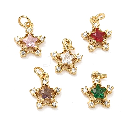 Brass Micro Pave Cubic Zirconia Pendants KK-A291-13B-G-1